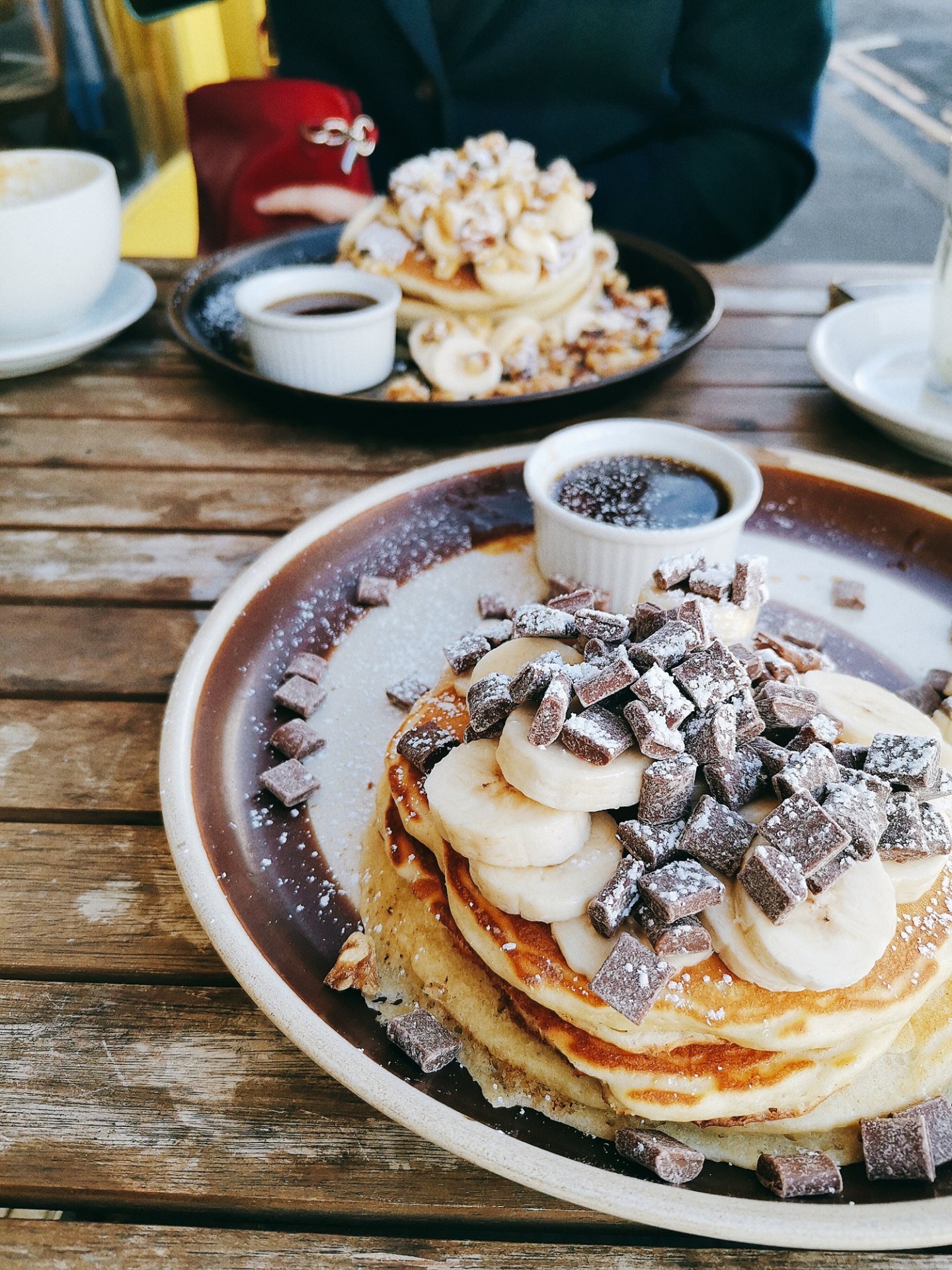 banana and chocolate pancake stack from Nowhere Man, Brighton